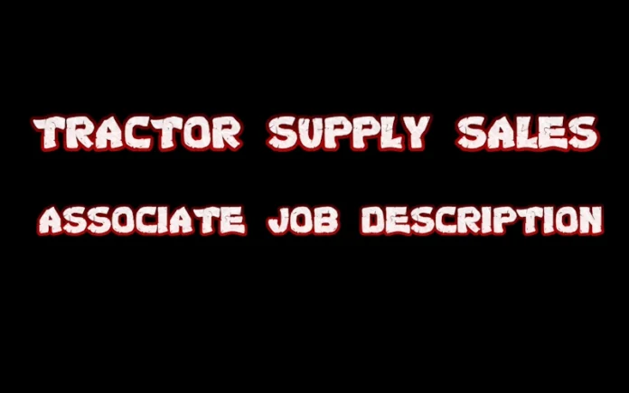 tractor supply sales associate job description